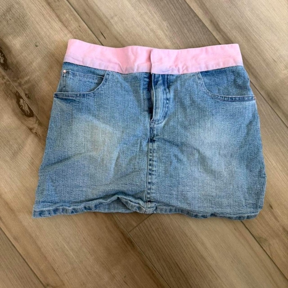 Mary-Kate and Ashley pink denim skirt Size 12 kids vintage y2k pink band skort